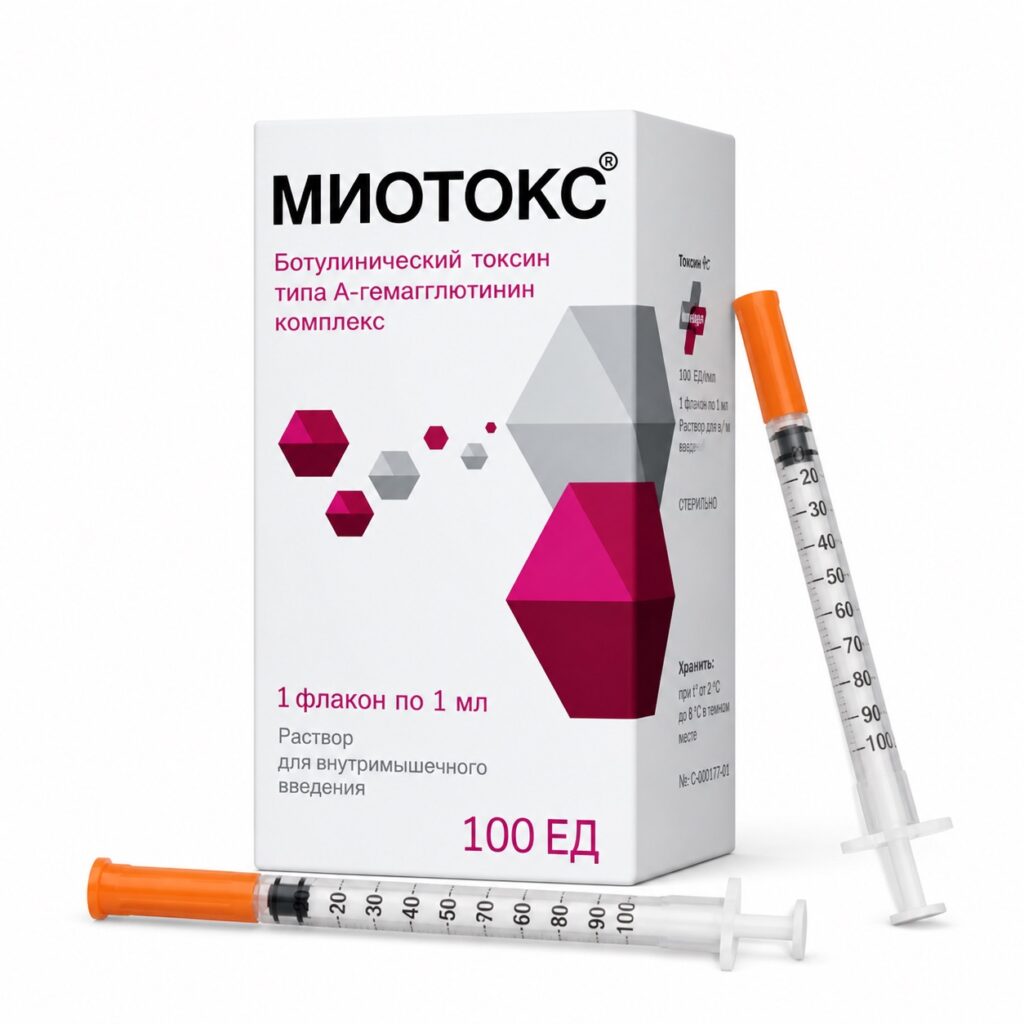 Флакон Миотокс 100 ЕД жидкий раствор российский ботулотоксин